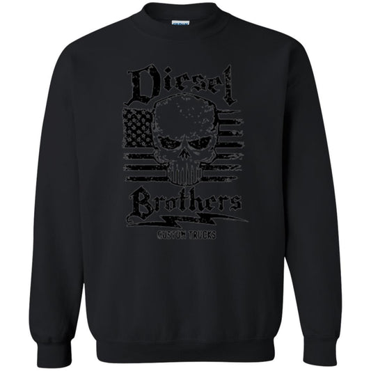 Diesel Brothers Custom Trucks Skull Usa Flag T-shirt Black