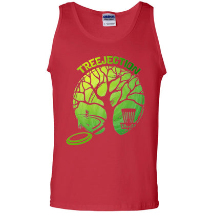 Funny Disc Golf T-shirt Treejection Red