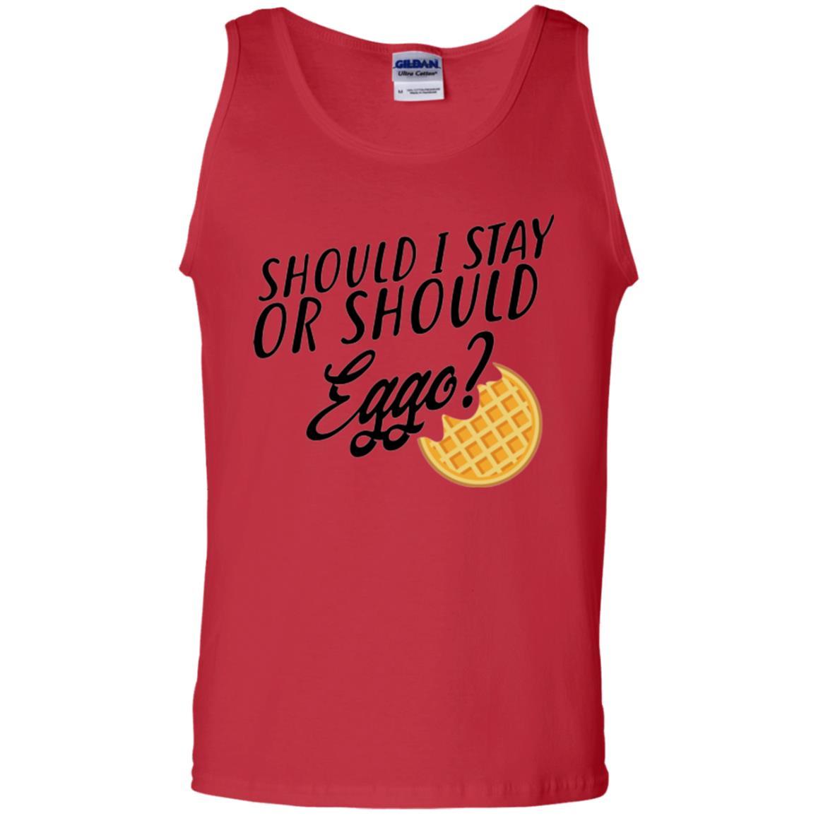 Waffle T-shirt Should I Stay Or Should Eggo T-shirt Red