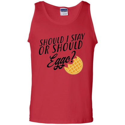 Waffle T-shirt Should I Stay Or Should Eggo T-shirt Red