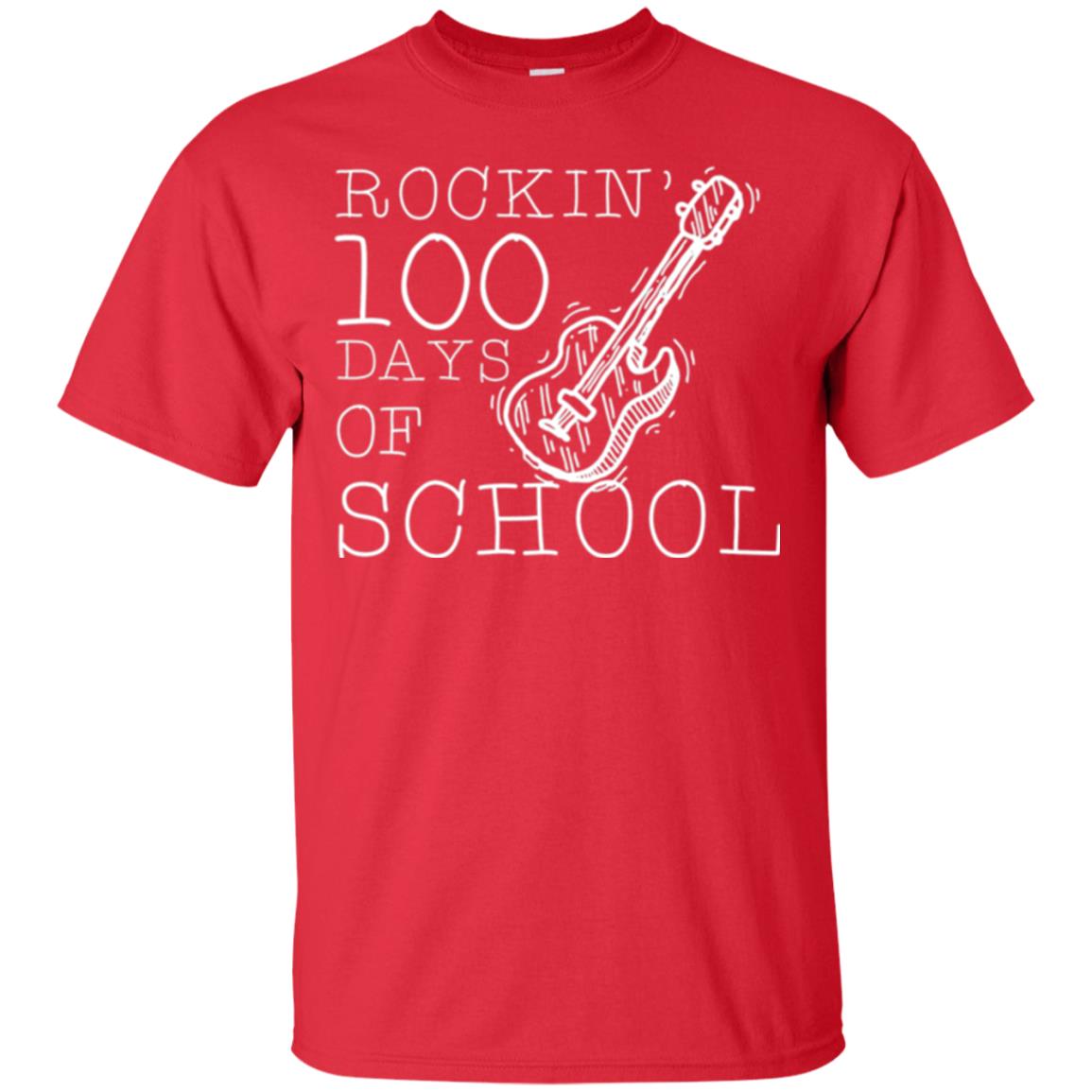 Rockin_ 100 Days Of School Teachers Students T-shirt Red