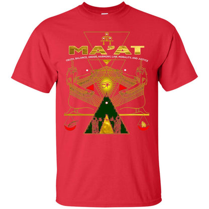 Sacred Kemetic Geometry Goddess Maat T-shirt Red