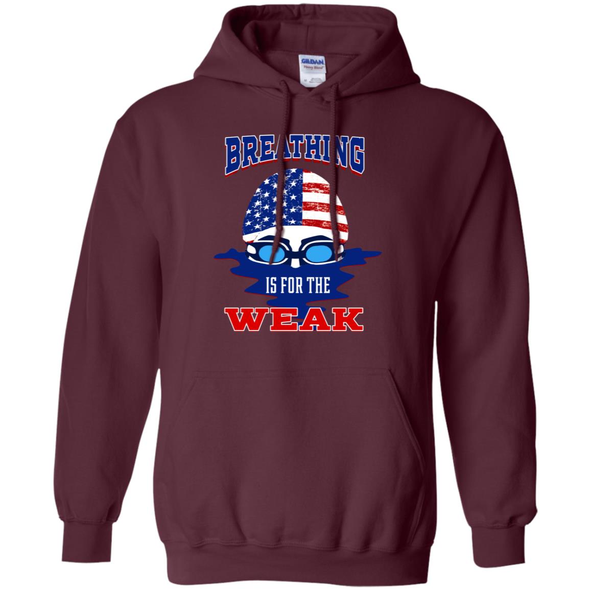 Breathing Is For The Weak Swimmer Gift Shirt Maroon