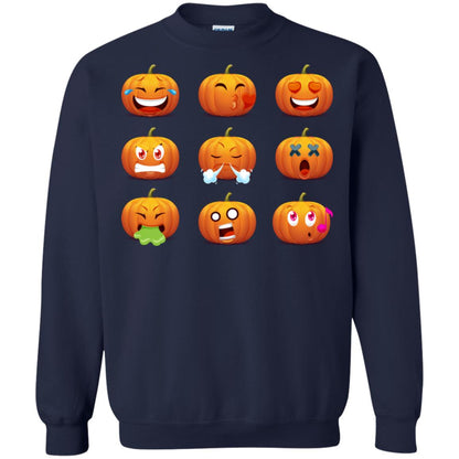 Funny Pumpkins Emoji Halloween Gift Shirt Navy