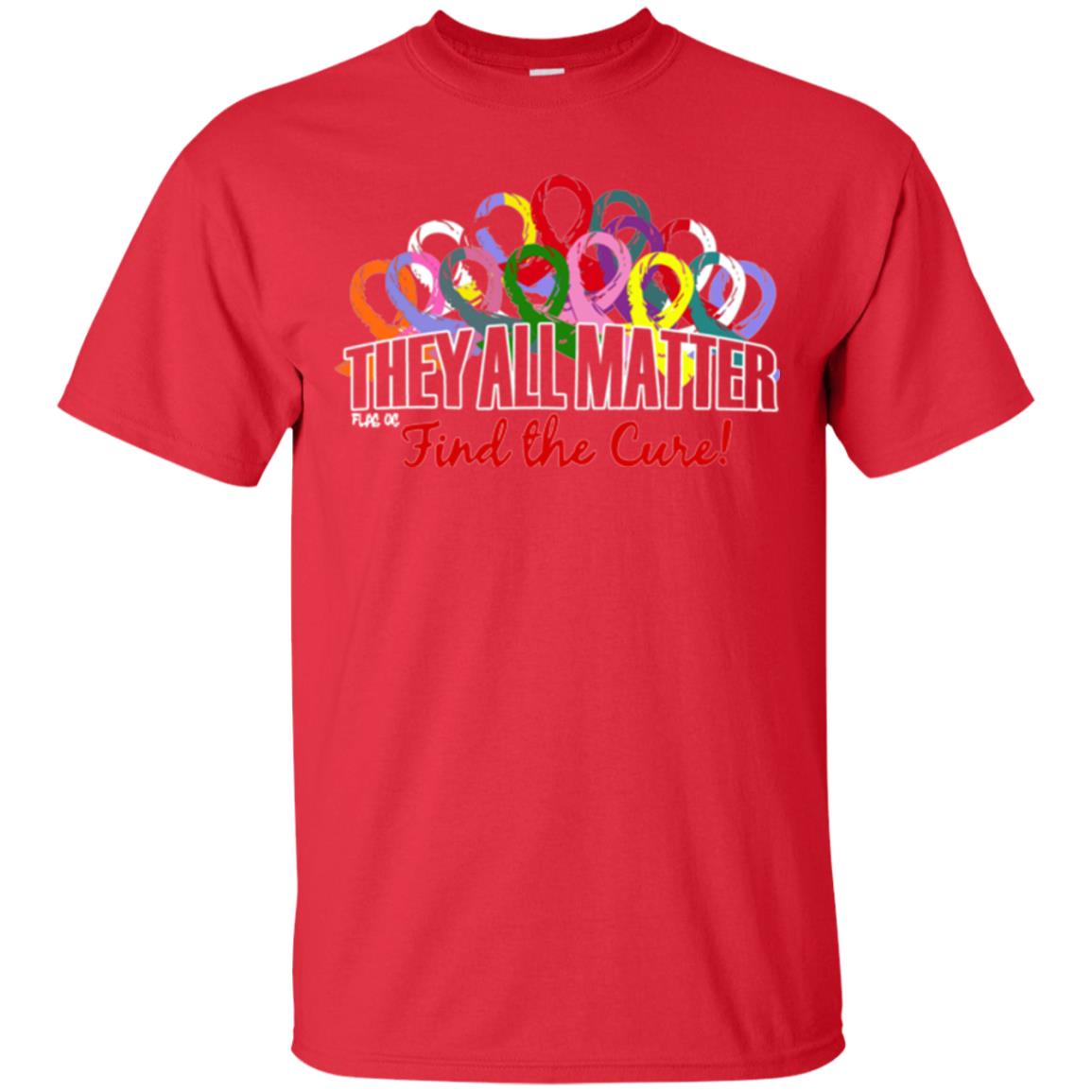 They All Matter Flag Of Find The Cure Cancer Awareness Shirt Red