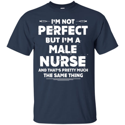 Male Nurse T-shirt I_m Not Perfect Navy