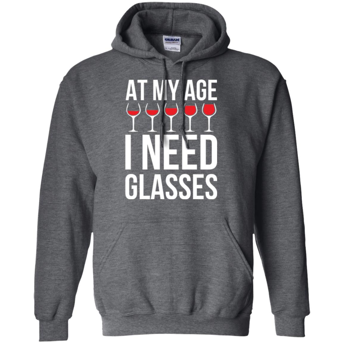 Wine Lovers T-shirt At My Age I Need Wine Glasses Dark Heather