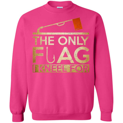 Ice Fishing T-shirt The Only Flag I Kneel For Heliconia