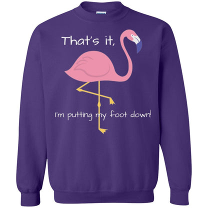 Funny Flamingo T-shirt That_s It I_m Puttinf My Foot Down Purple