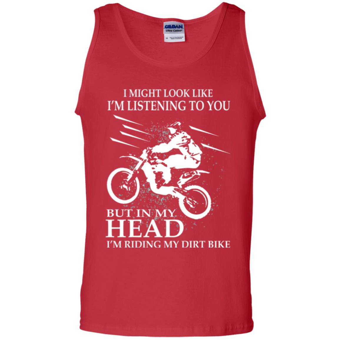 Funny Motocross T-shirt I_m Riding My Dirt Bike Red