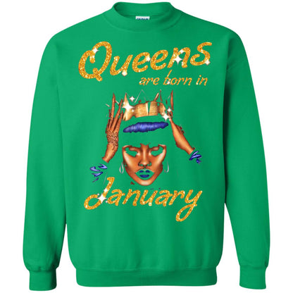 Birthday T-shirt Queens Are Born In January Irish Green