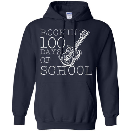 Rockin_ 100 Days Of School Teachers Students T-shirt Navy