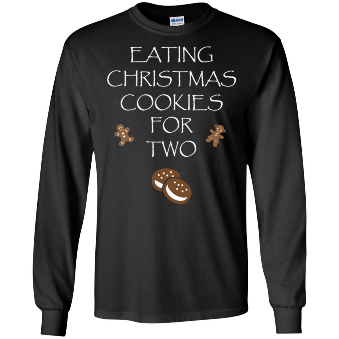 Christmas T-shirt Eating Christmas Cookies For Two Black