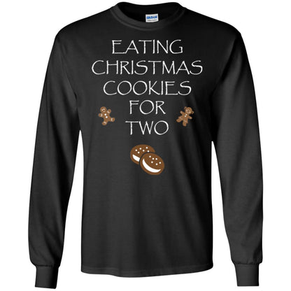 Christmas T-shirt Eating Christmas Cookies For Two Black