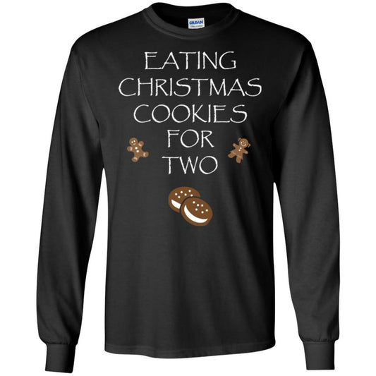 Christmas T-shirt Eating Christmas Cookies For Two Black