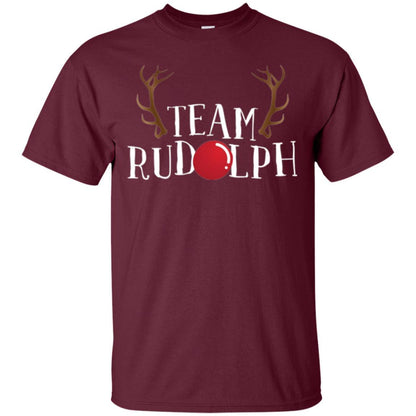Christmas T-shirt Reindeer Team Rudolph Maroon