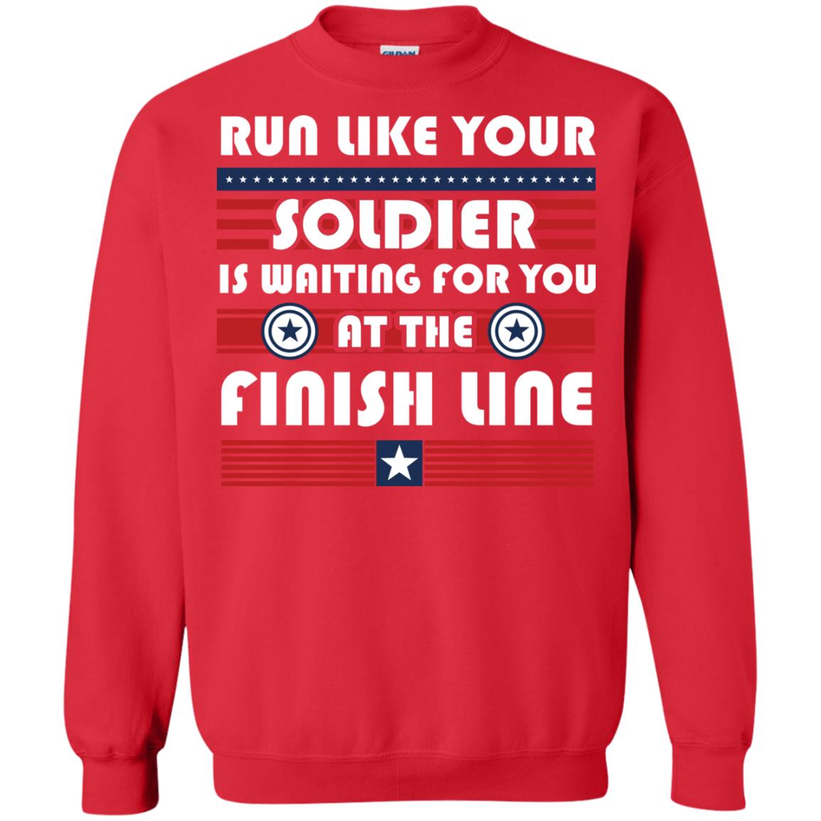 Soldier T-shirt Run Like Your Soldier Is Waiting For You At The Finish Line Red