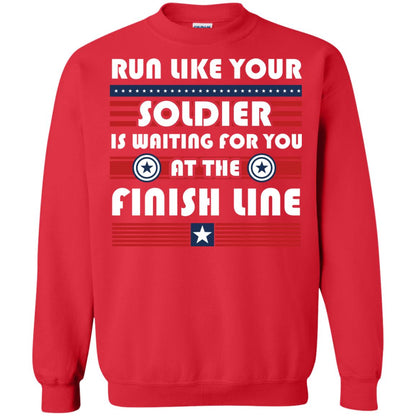 Soldier T-shirt Run Like Your Soldier Is Waiting For You At The Finish Line Red