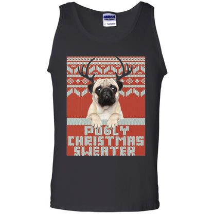 Dog Lovers T-shirt Pugly Christmas Sweater Black