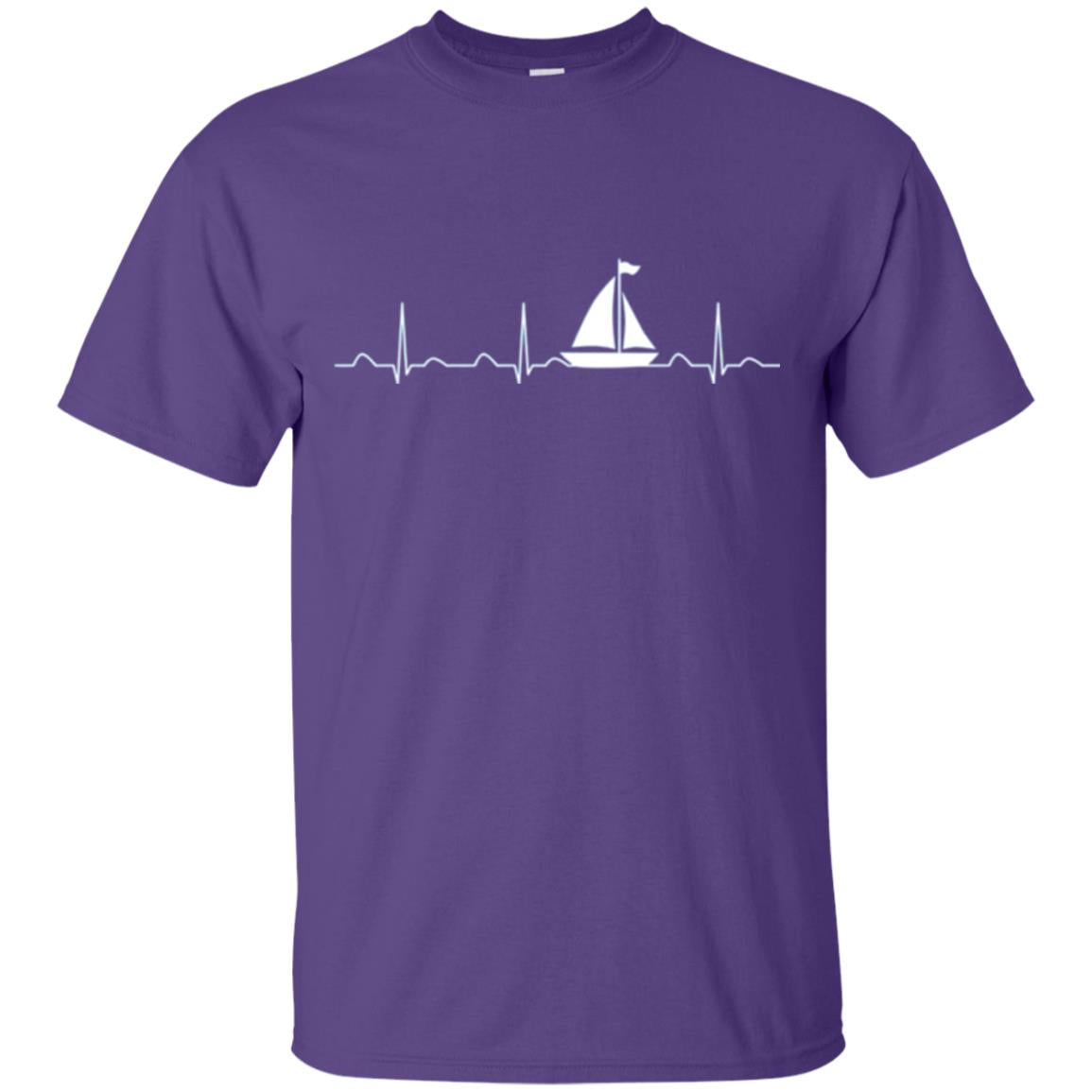 Boating Sailor T-shirt Heartbeat Purple