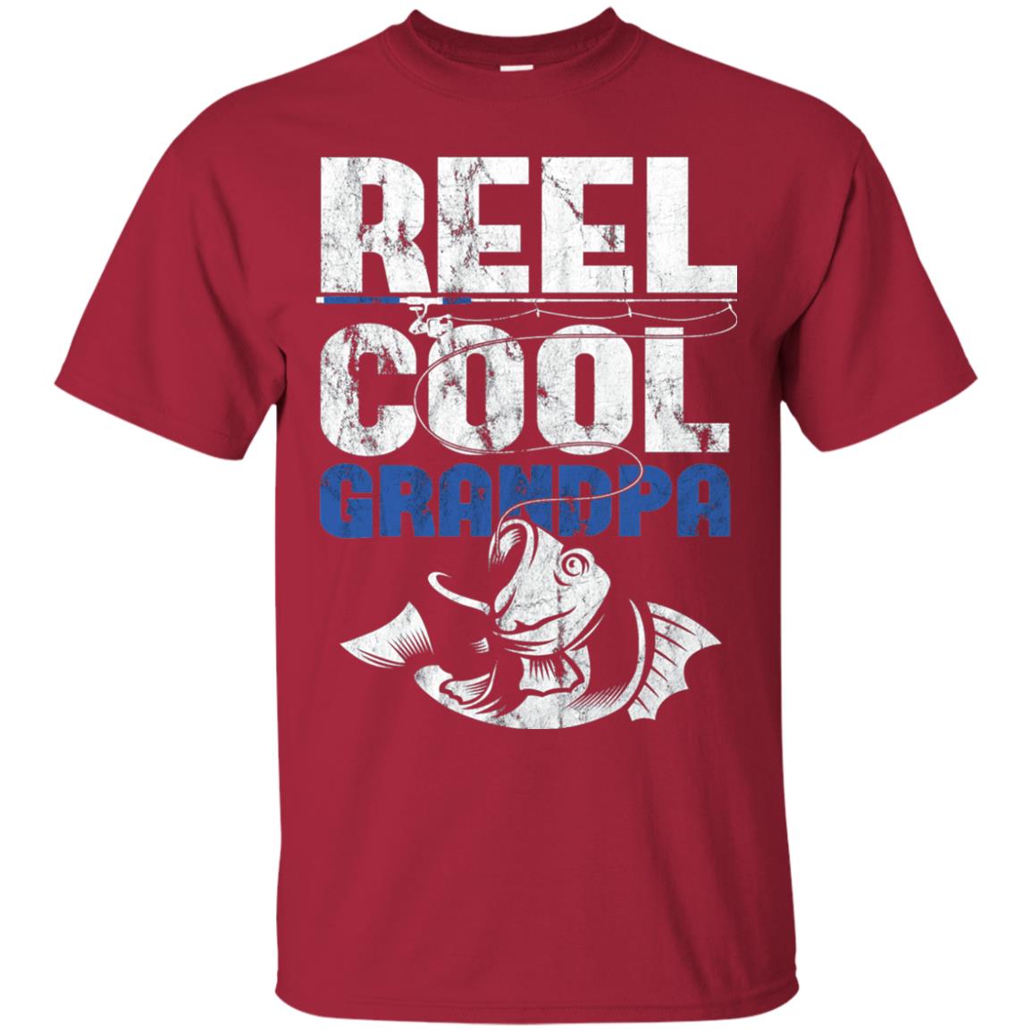 Reel Cool Grandpa Papa Fisherman T-shirt Cardinal
