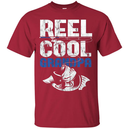 Reel Cool Grandpa Papa Fisherman T-shirt Cardinal
