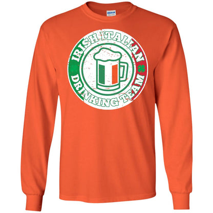 Irish Italian Drinking Team Italy Flag St Patrick_s Day T-shirt Orange