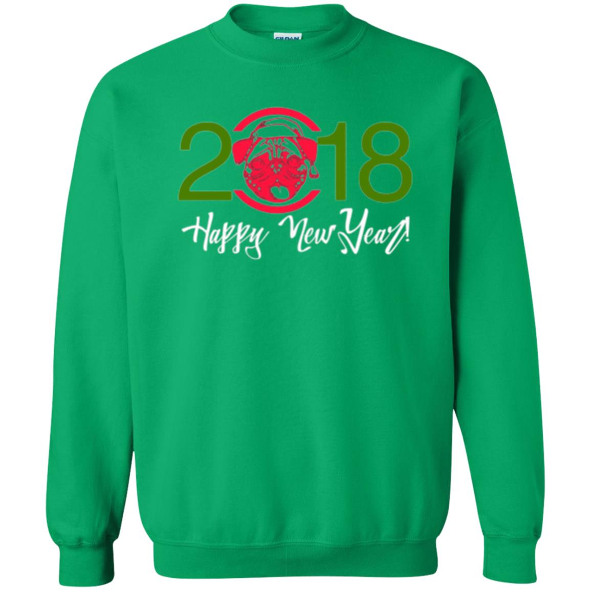 Dog Lovers T-shirt Happy New Year 2018 Irish Green
