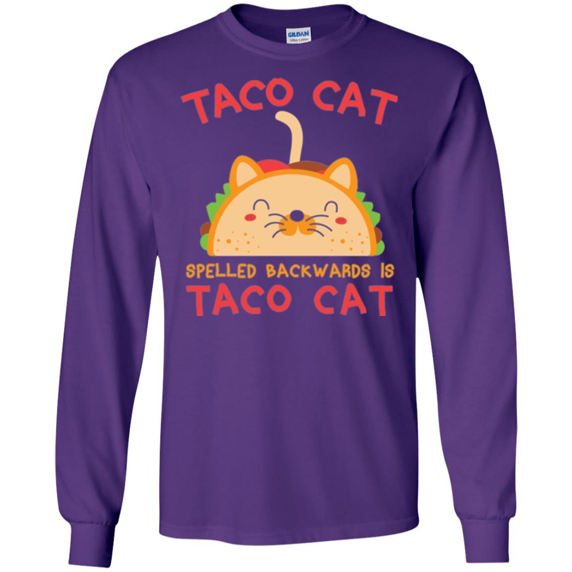 Taco Cat T-shirt Spelled Backwards Is Taco Cat Purple