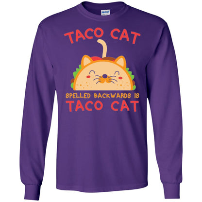 Taco Cat T-shirt Spelled Backwards Is Taco Cat Purple