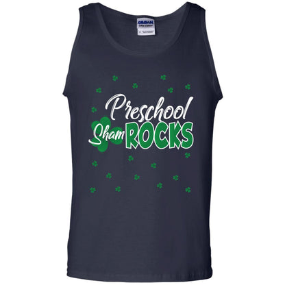 Preschool Shamrocks St. Patrick_s Day School T-shirt Navy