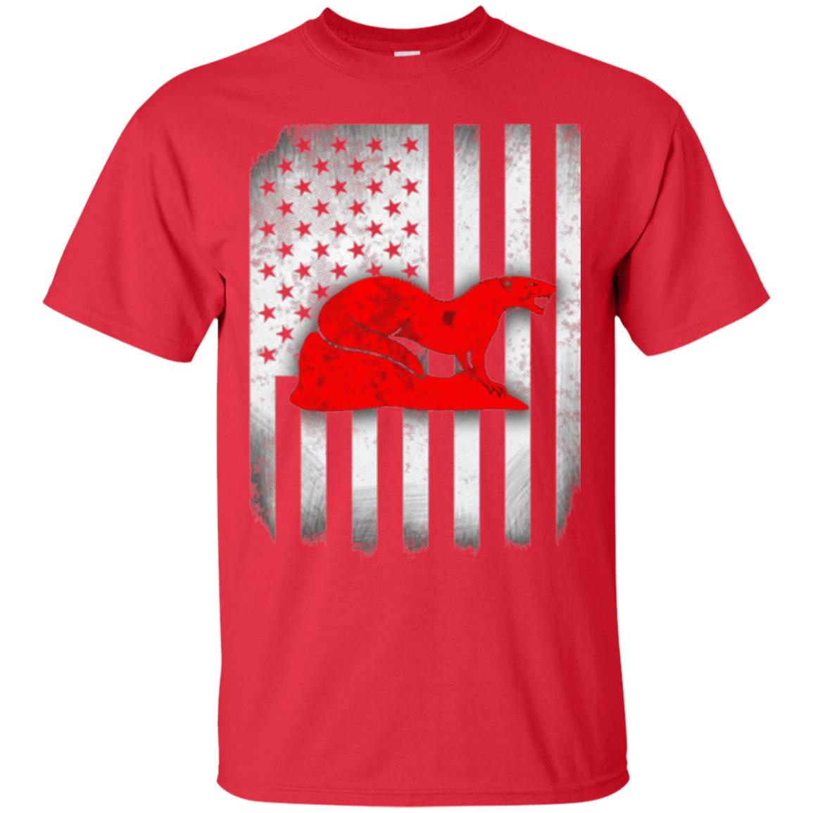 Mongoose Flag Of United States T-shirt Red