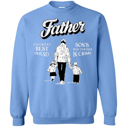 Father Is Daugther's Best Friend Son's Best Partner In Crime Shirt Carolina Blue