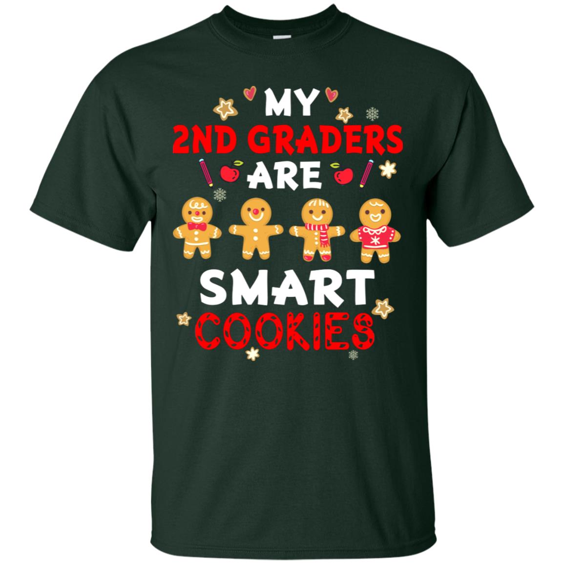 My 2nd Graders Are Smart Cookies X-mas Gift Shirt For Second Gradeteachers Forest