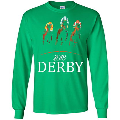 Derby 2018 Jockey Horse Racing T-shirt Irish Green