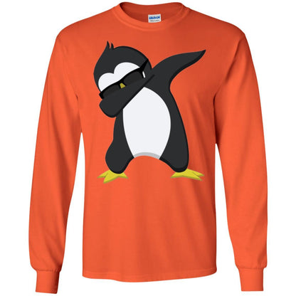 Christmas T-shirt Dabbing Penguin T-shirt Orange