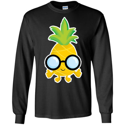 Funny Pineapple With Glasses For Boys Mens Shirt Black