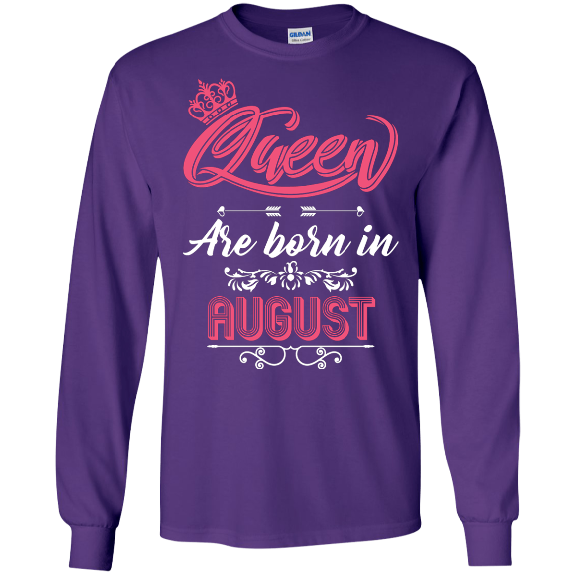 Brithday T-Shirt Queen Are Born In August Purple