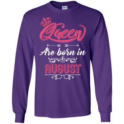 Brithday T-Shirt Queen Are Born In August Purple