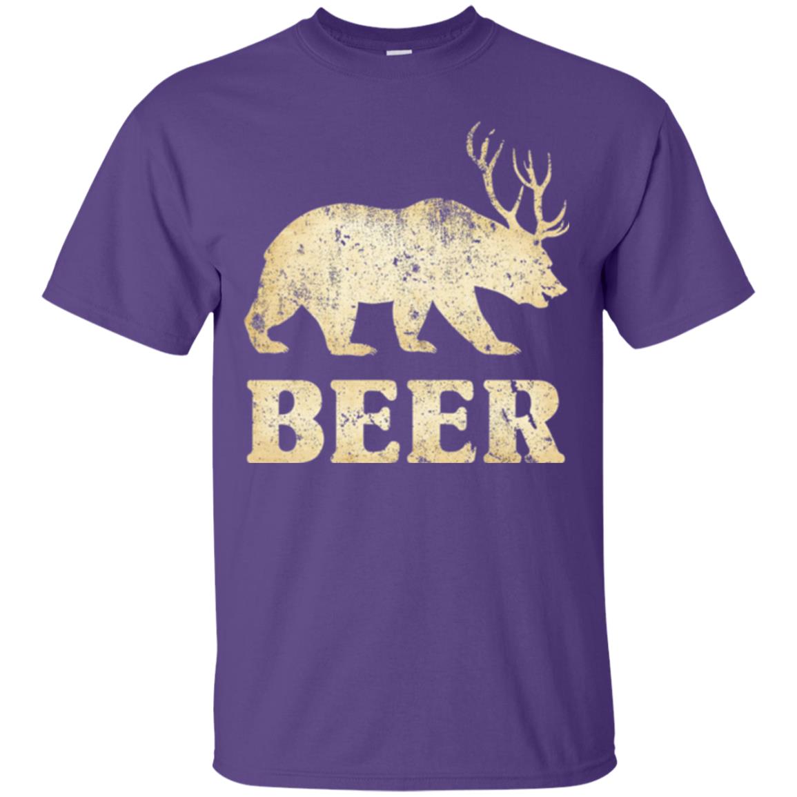 Beer T-shirt Vintage Bear Deer Purple