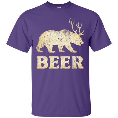 Beer T-shirt Vintage Bear Deer Purple