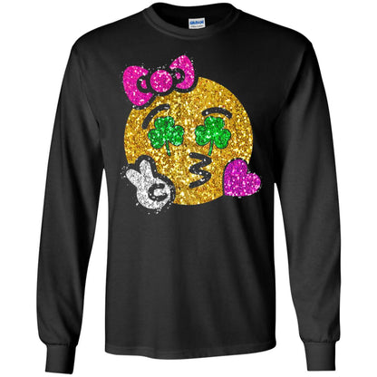 Emoji Kiss Heart Princess St. Patrick_s Day T-shirt Black