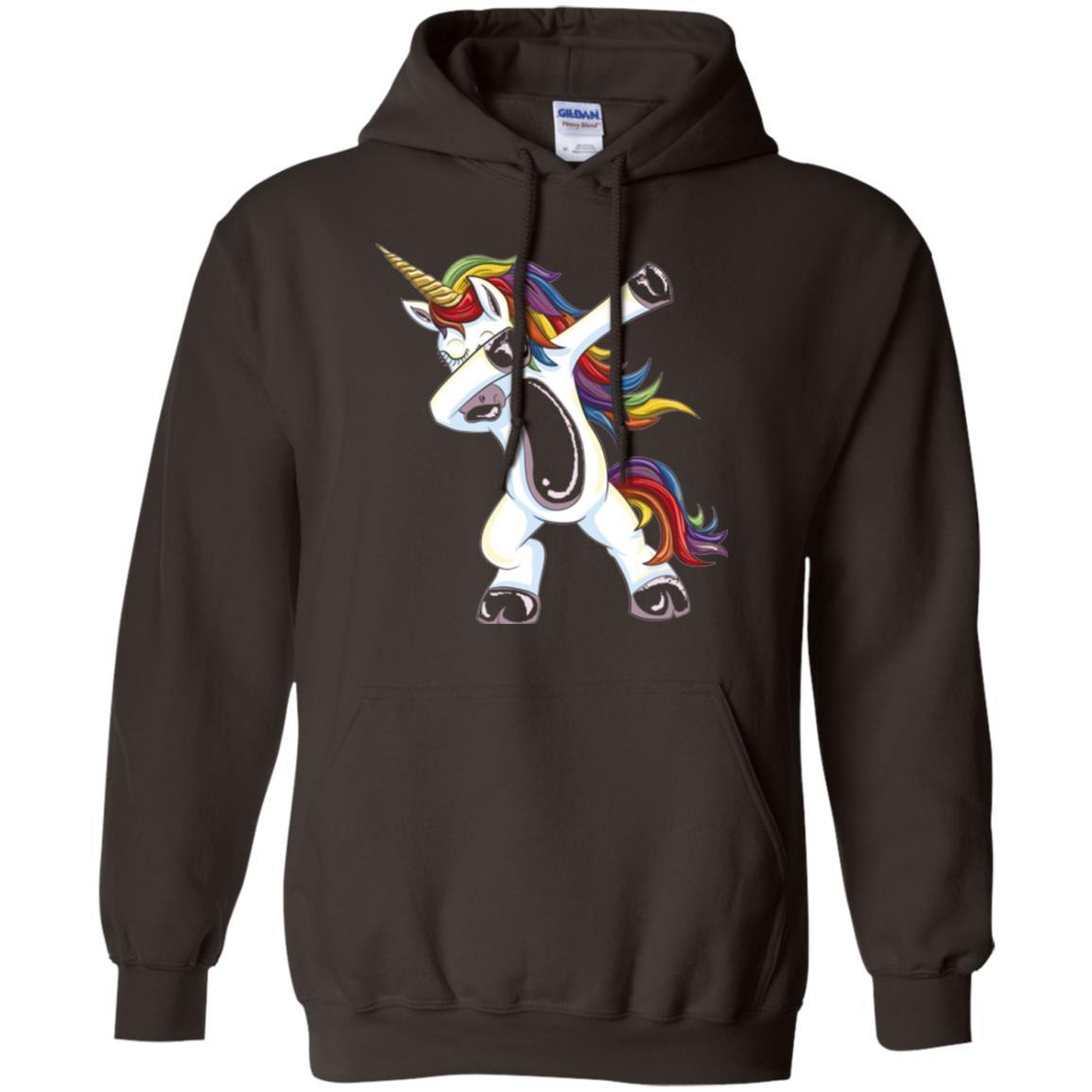 Funny Unicorn T-shirt Dabbing Unicorn T-shirt Dark Chocolate