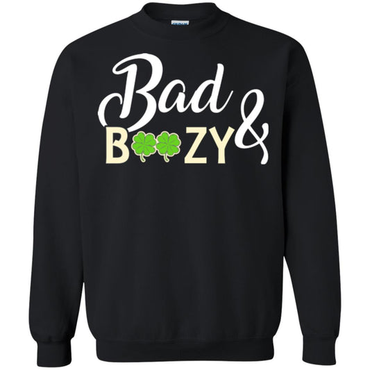 Saint Patrick's Day T-shirt Bad And Boozy Shamrock Black