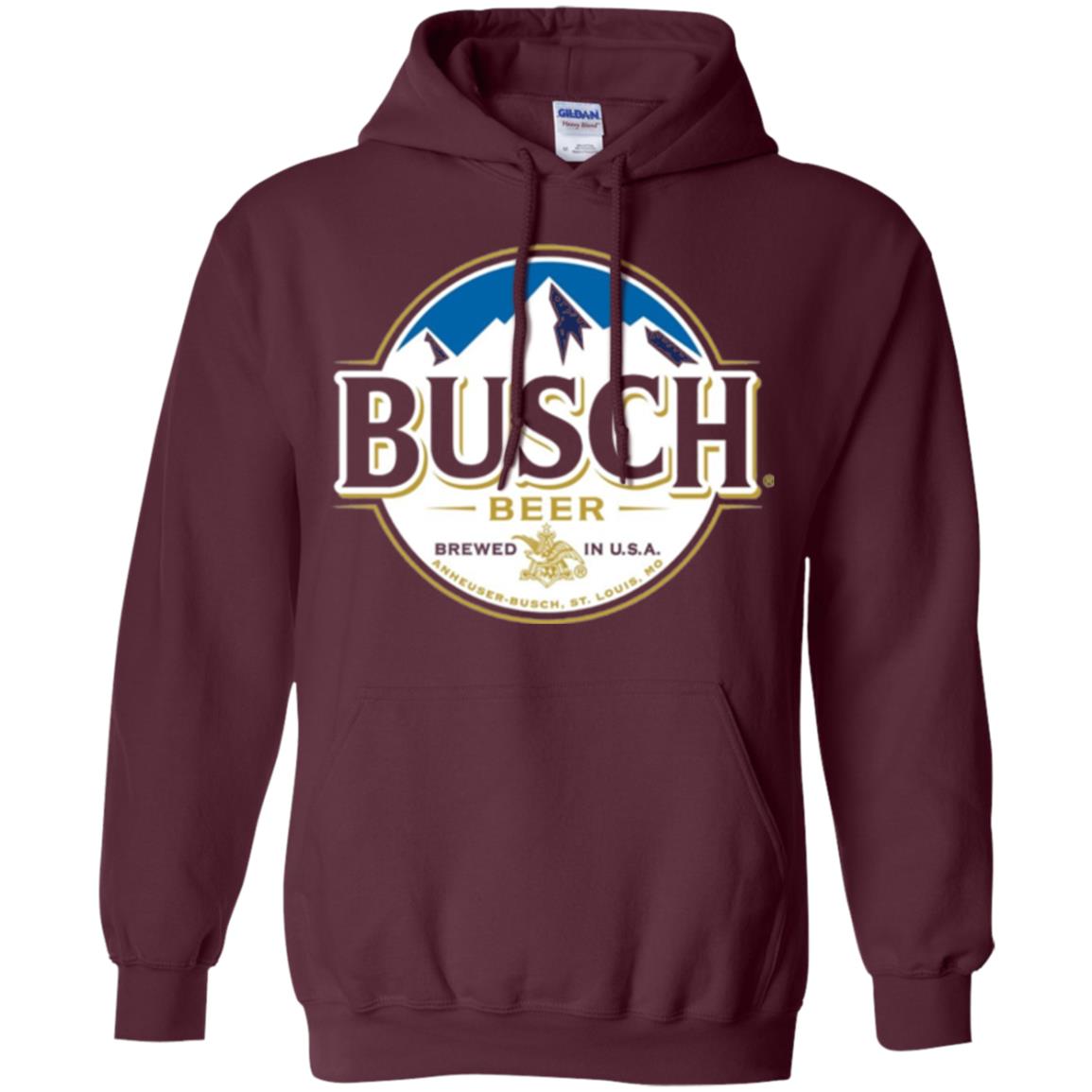 Beer Lovers T-shirt Busch Beer Maroon