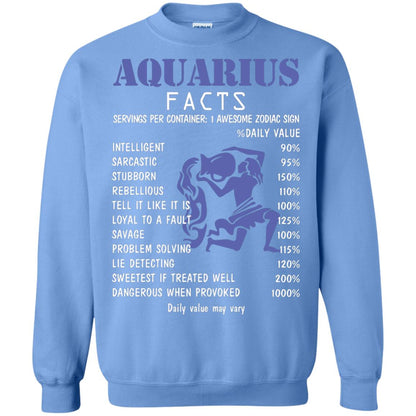 Aquarius Facts 1 Awesome Zodiac Sign Gift Shirt Fo Aquarius Horoscope Carolina Blue