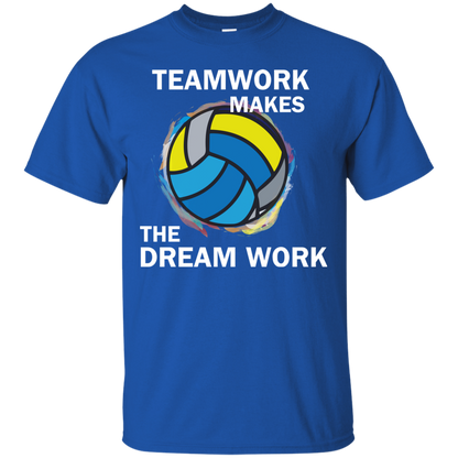 Volleyball T-shirt TeamWork Makes The Dream Work Royal