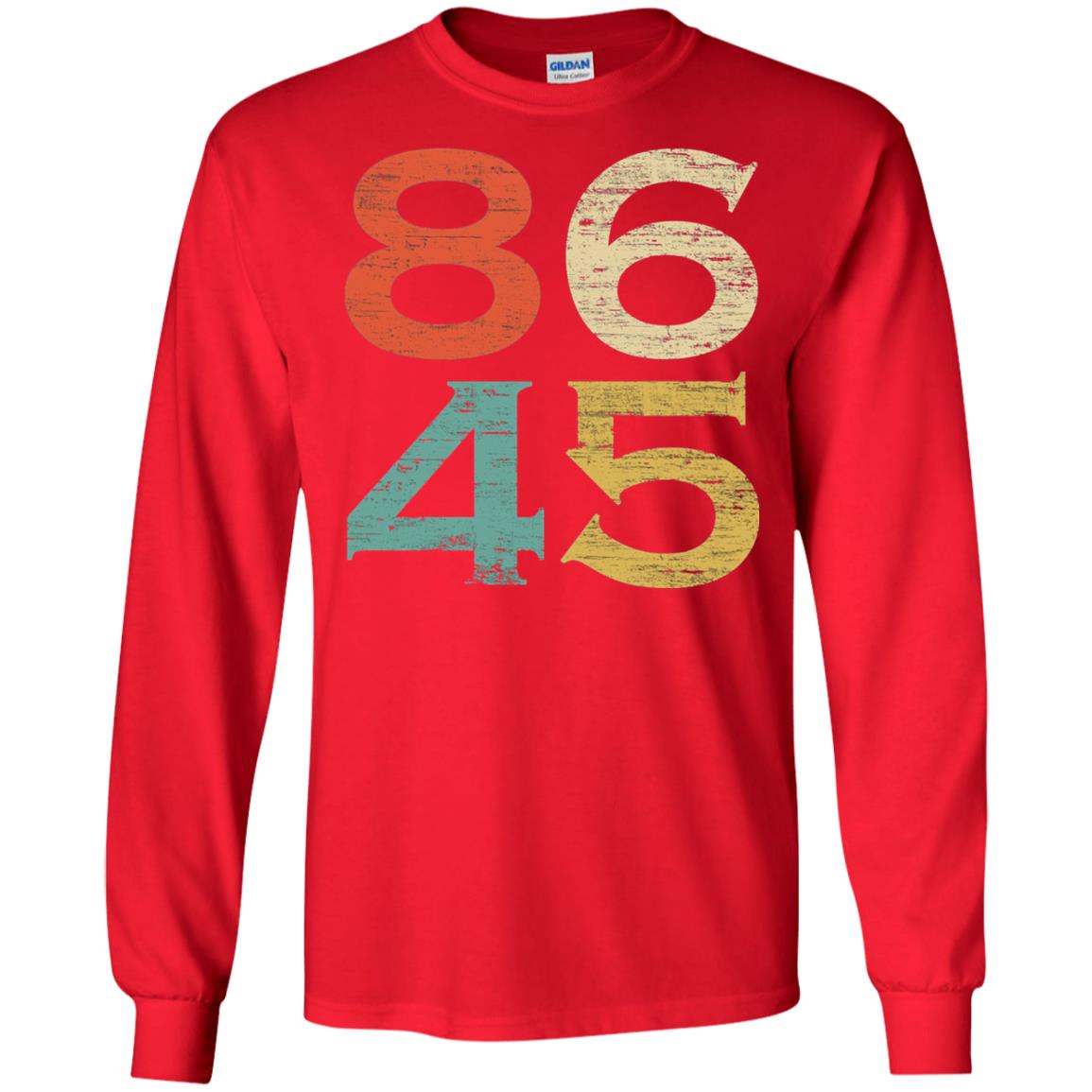 Classic Vintage Style 86 45 Anti Trump T-shirt Red