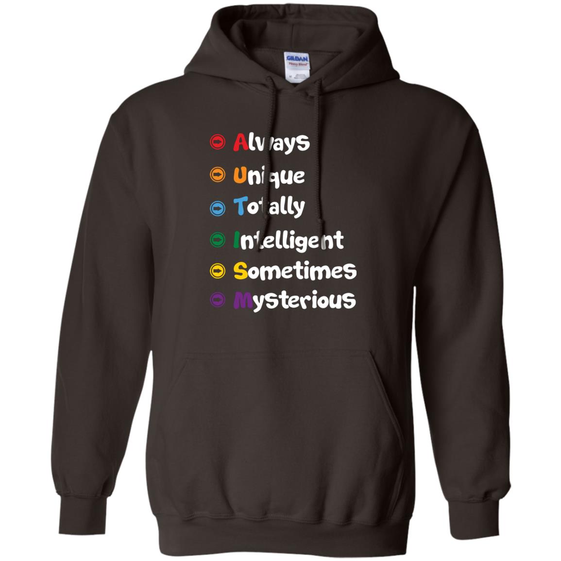 Always Unique Totally Intelligent Autism Awareness T-shirt Dark Chocolate