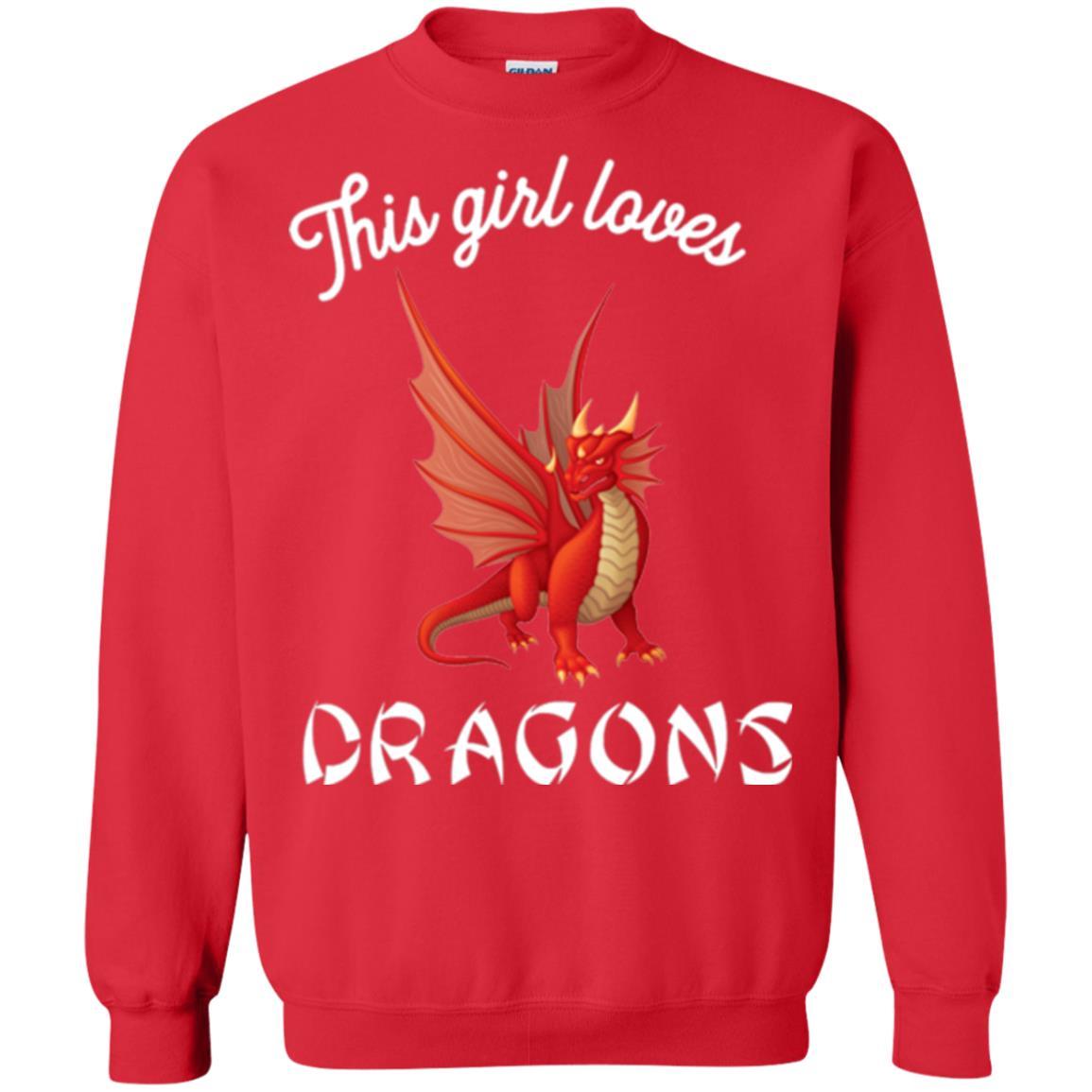 Dragon Lover T-shirt This Girl Loves Dragonst-shirt Red